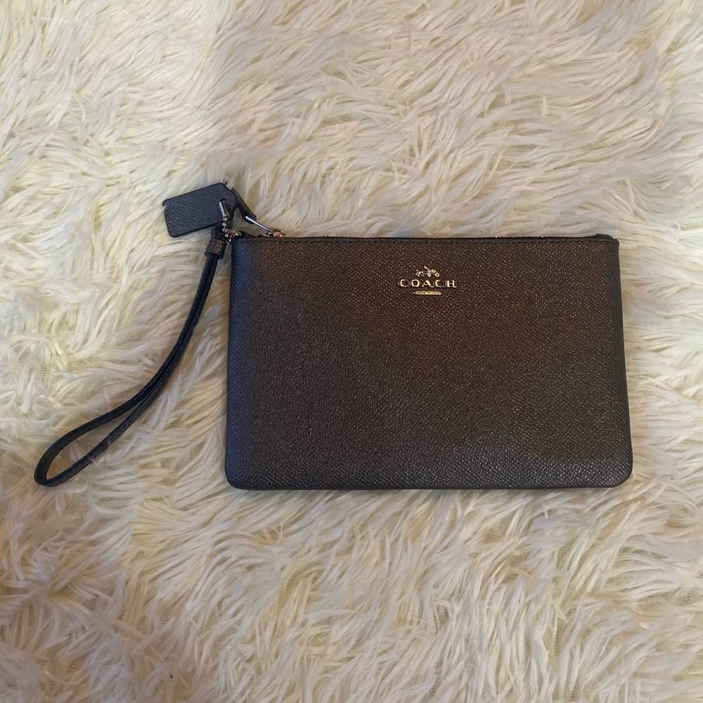 Coach Metallic Leather Wristlet